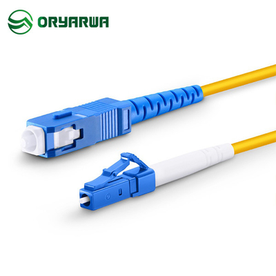 LC UPC'den SC'ye UPC Fiber Optik Tek Modlu Yama Kablosu Simplex 3M Jumper
