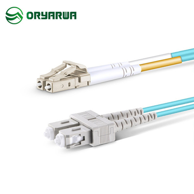 LC UPC'den SC UPC'ye Çift Yönlü Fiber Optik Çok Modlu Yama Kablosu OM3